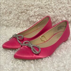 Isaac Mizrahi Pink Satin with Crystal Bows